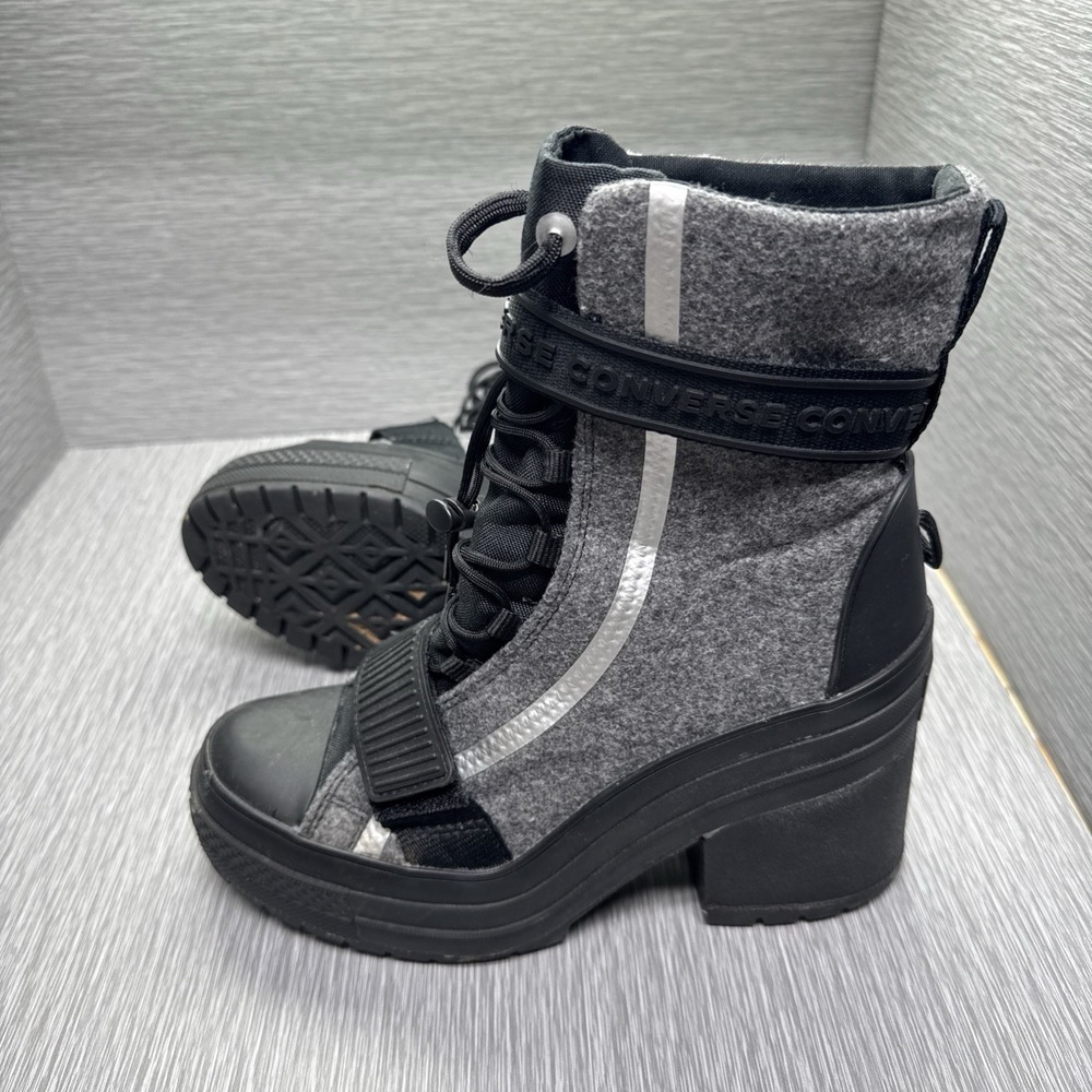 Converse‎ Women's Platform Heeled Lace Up Boots Strap Winter Gray Size 6